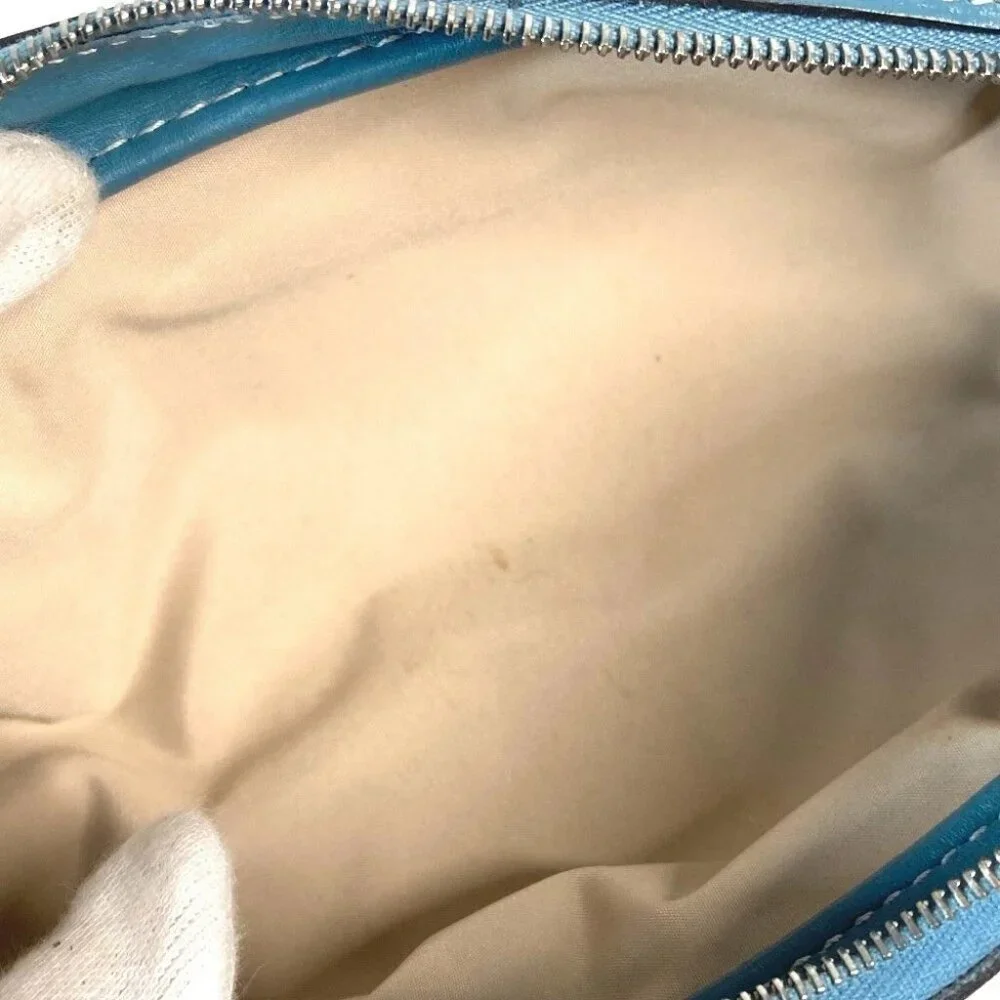 HERMES pencil case stationery pouch pencil case Leather blue - Picture 10 of 14